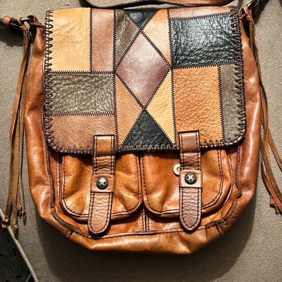 Vintage Patricia Nash Leather Patchwork Armeno Messenger Bag Purse - Picture 4 of 9